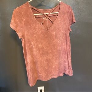 American Eagle pink tye dye shirt size small